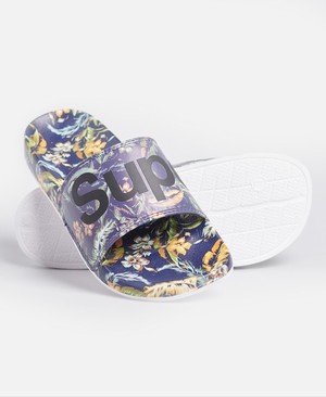 Superdry Printed Beach Férfi Papucs Lila | PMBCK3178